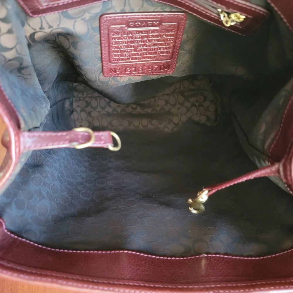 Coach 9704 Buffalo Hide Paper Bag Tote Mahogany Brown Leather Vintage Bag